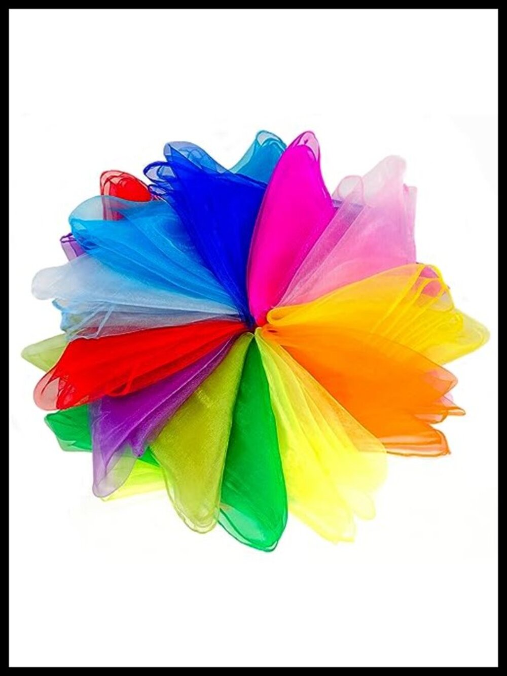 Kids Play Silk Scarves 12 Pc Juggling Dance Movement Music Props